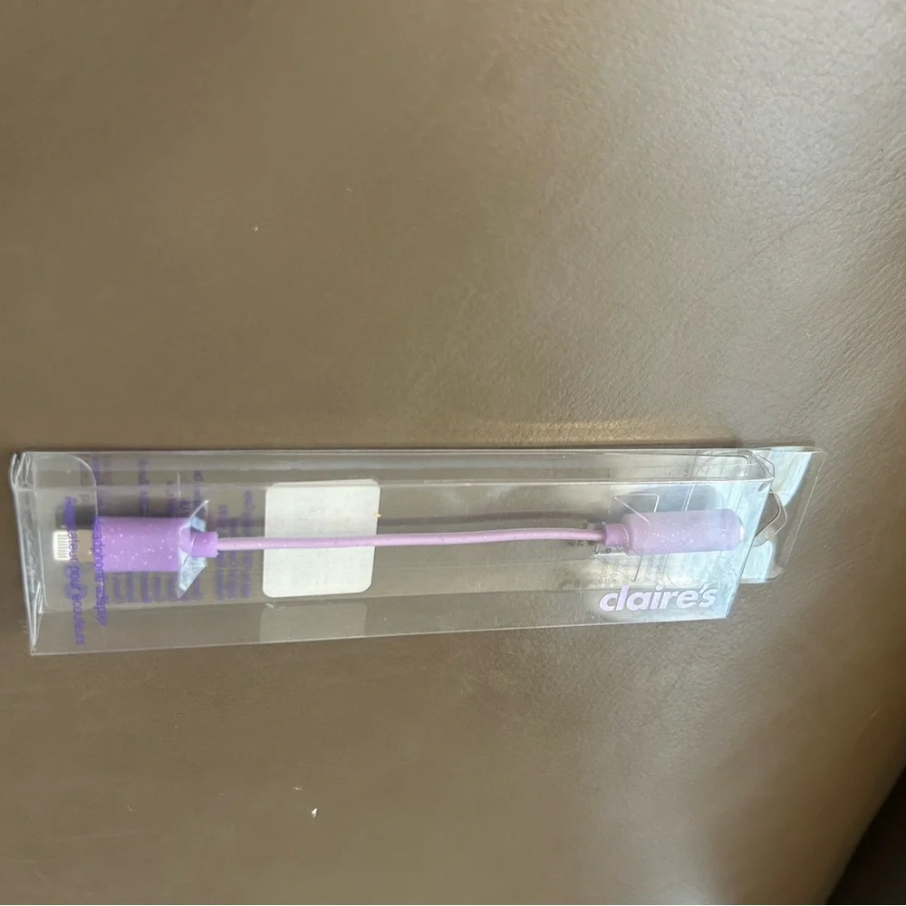 Glittery 💜purple Lightning to 3.5mm headphone Jack Adapter